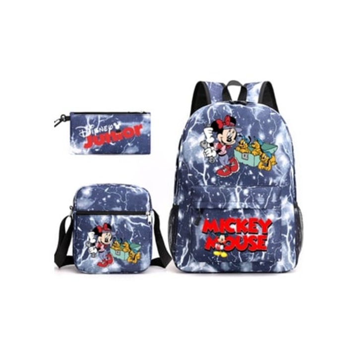 Ghiozdan szett 3 részes Mickey Mouse, többszínű