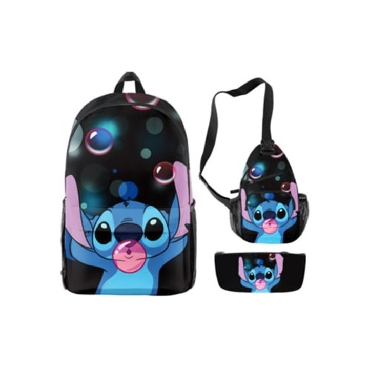 Ghiozdan Stitch KOHREE, 3 piese, multicolor