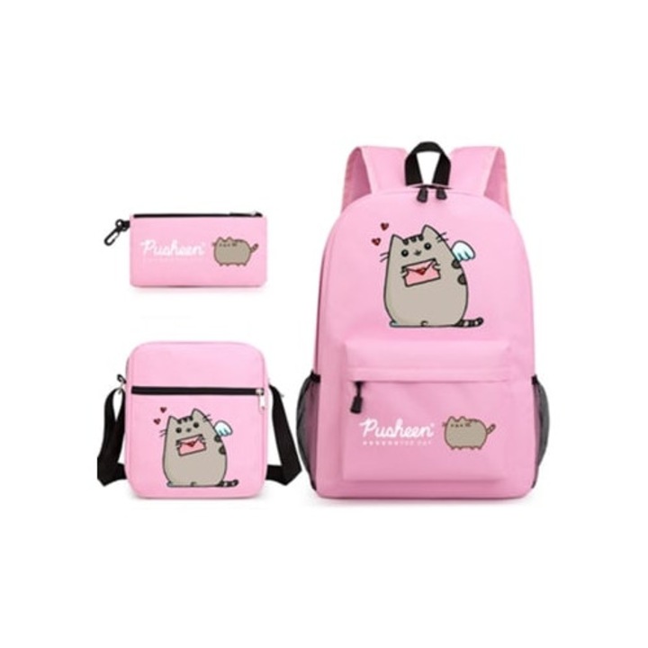 Ghiozdan si genta set 3 piese Pusheen Fat Cat