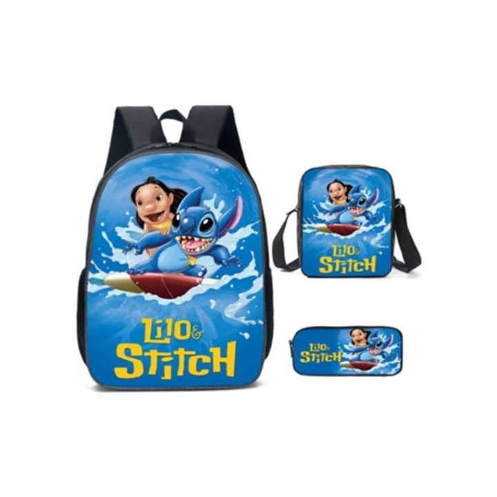 Ghiozdan Stitch KOHREE, set de 3 piese, multicolor