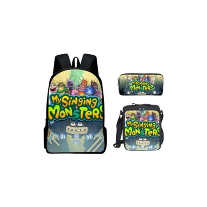 Ghiozdan KOHREE set 3 piese Monster Concert