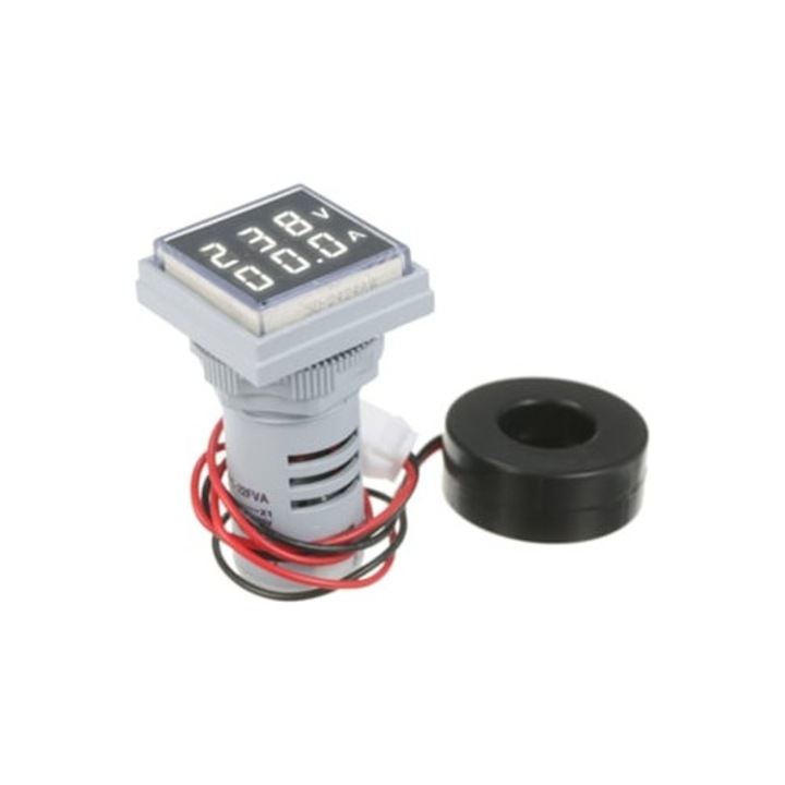 Mini Volt-Amperimetru Digital cu Display Dublu, Alb