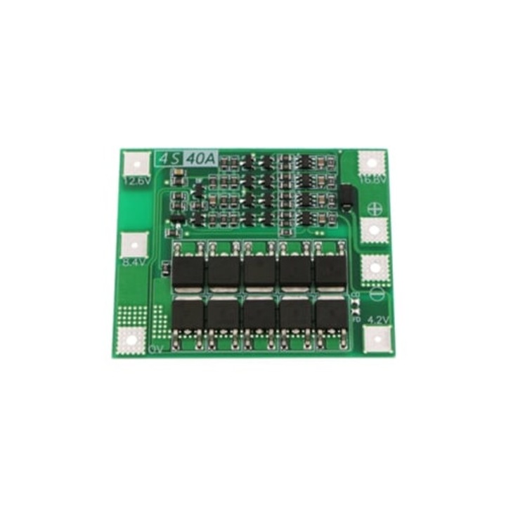 Placa de protectie pentru celule de ion-litiu 4S 40A, circuit integrat BMS, pentru motor