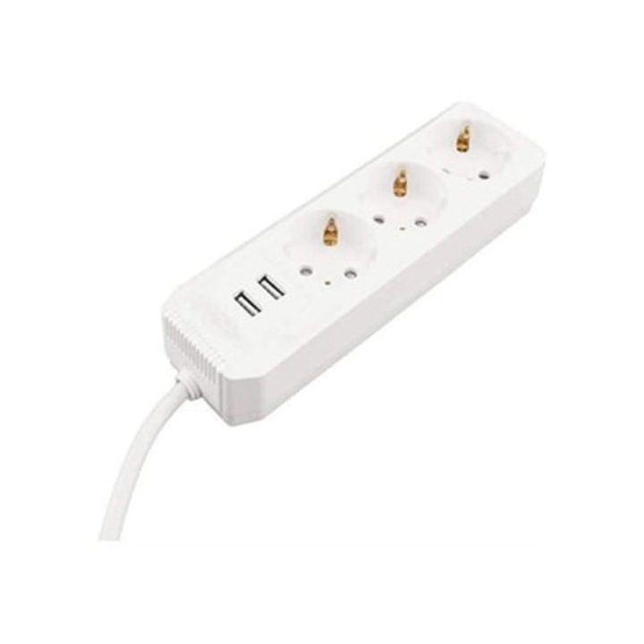 Prelungitor Caliber Hps2301U 3 prize, alb