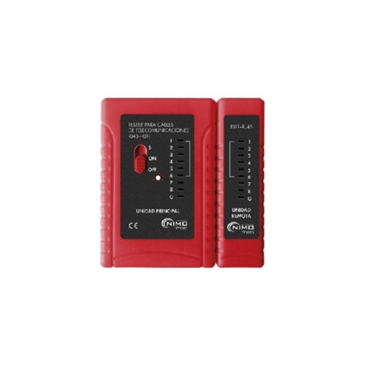 Tester cabluri retea, RJ11/ RJ12/ RJ45, rosu