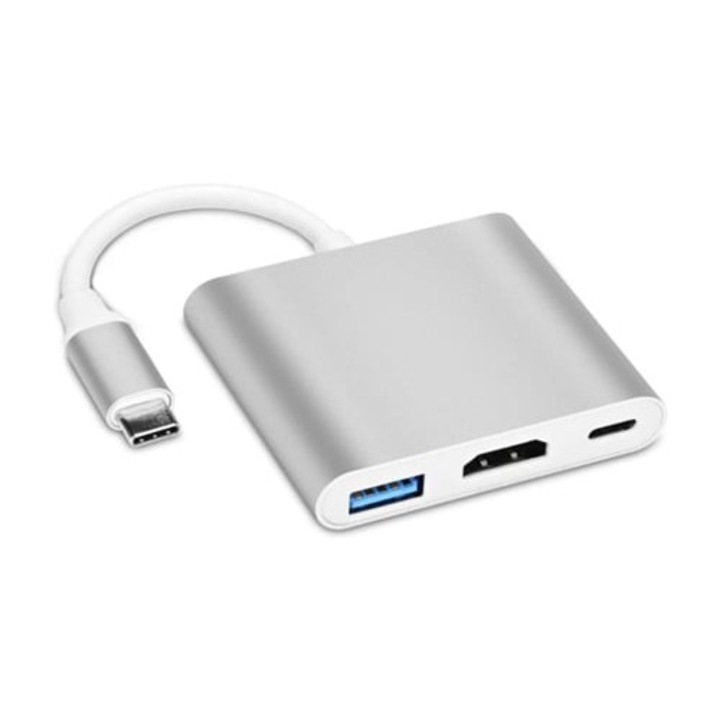 Адаптер USB-C към HDMI, сребрист