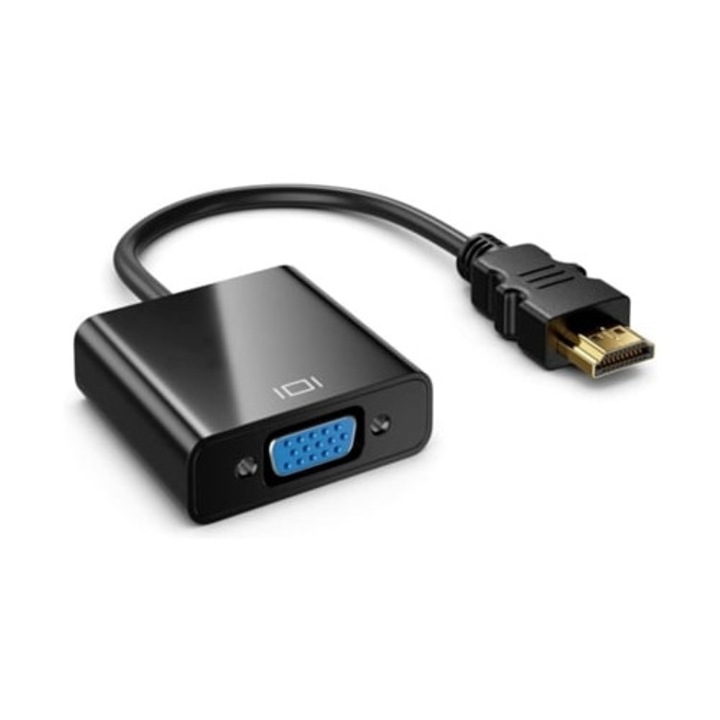 Кабел адаптер HDMI към VGA, 1080p, позлатен, черен