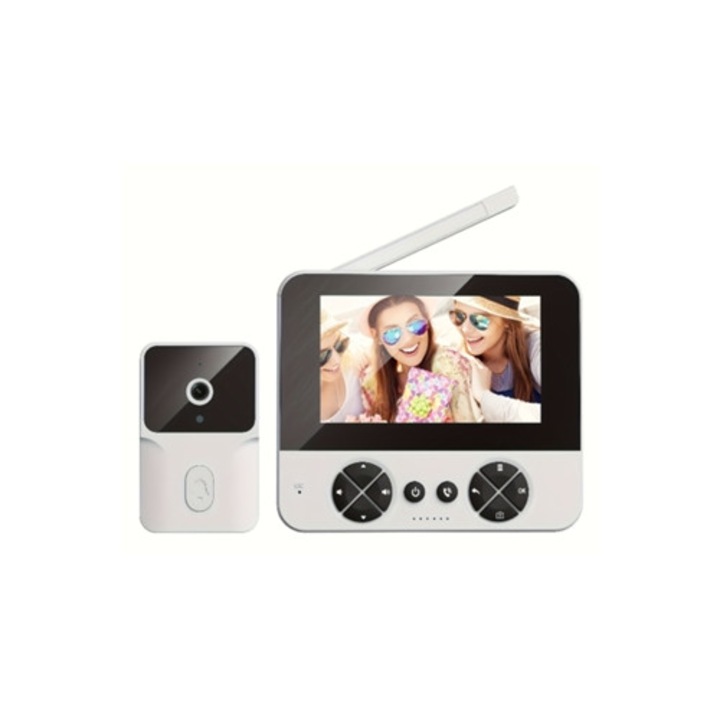 Camera de supraveghere fara fir, 4,3 inch, vedere nocturna infrarosu, inregistrare cu un buton