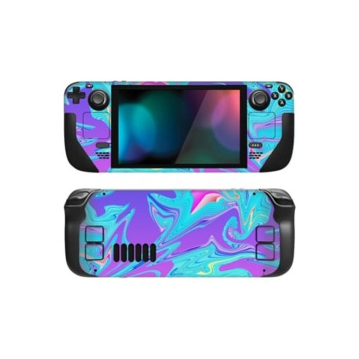 Játékkonzol matrica, kék-lila