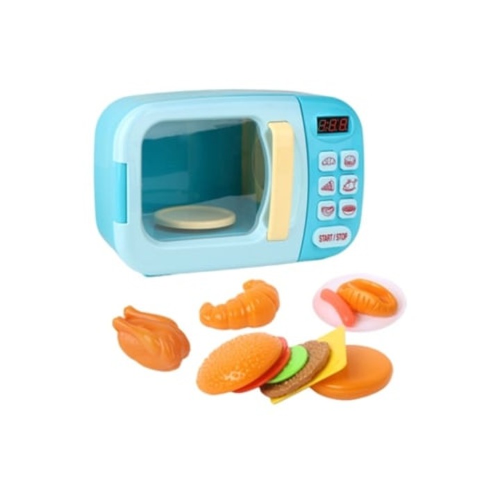 Játék elektromos mikrohullámú sütő időzítővel, 22x11x15cm, többszínű
