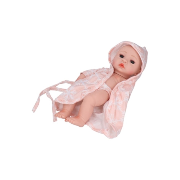 Papusa Reborn de Vinil 25cm pentru Baie, Multicolor