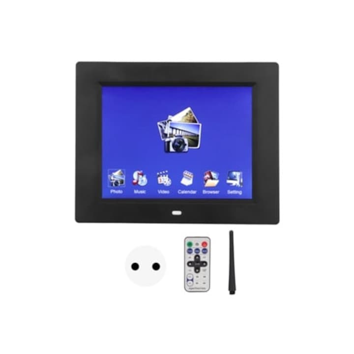 Rame foto digitale, 8 inch, HD, 800x600, cu telecomanda, plug UE, set