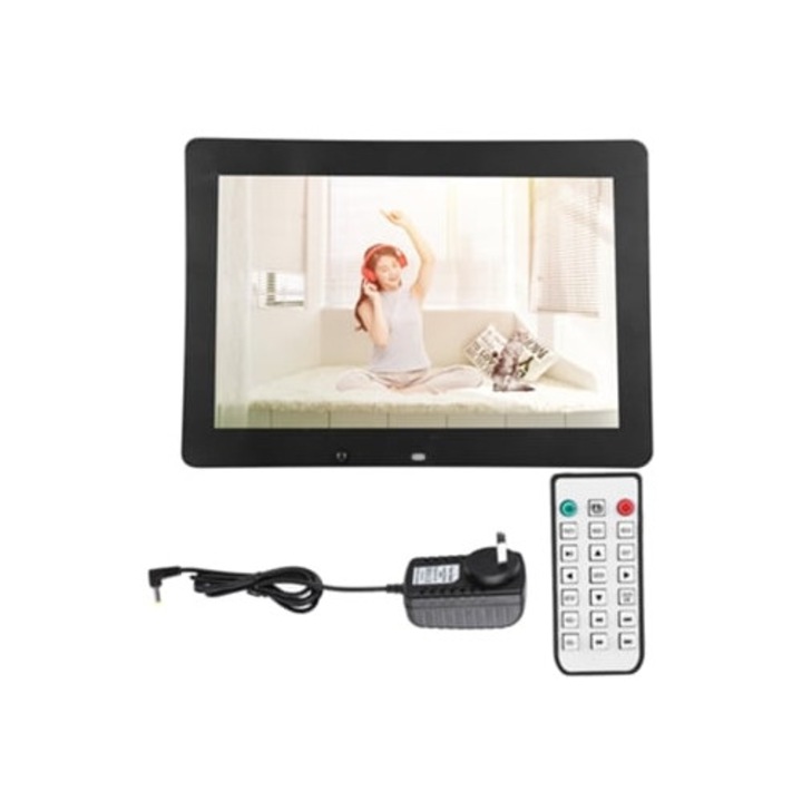 Rame foto digitale, 14 inch, reprodutor de filme, negru