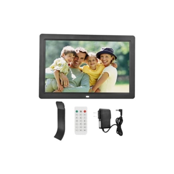 Rame foto digitale, 12 inch, 1280x800, negru, cu control remote