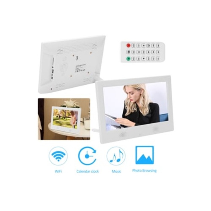 Rame foto digitale 10 inch, rezolutie 1024x600, suport MP3/MP4, multicolor