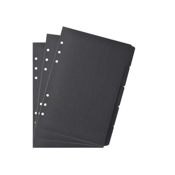 Dosare Slowmoose, set de 3, 6 furos, abtibilduri de hartie neagra