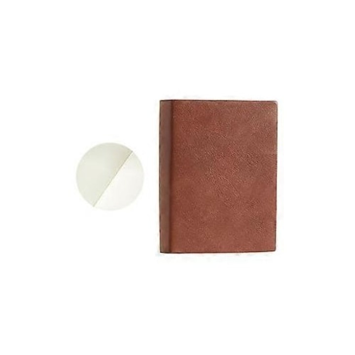 Caiet gros, 640 pagini, fara patratele, din piele, Slowmoose Brown