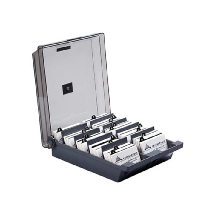 Suport documente, organizator de carti de vizita, cu divizor, capacitate 1000 carti, multicolor