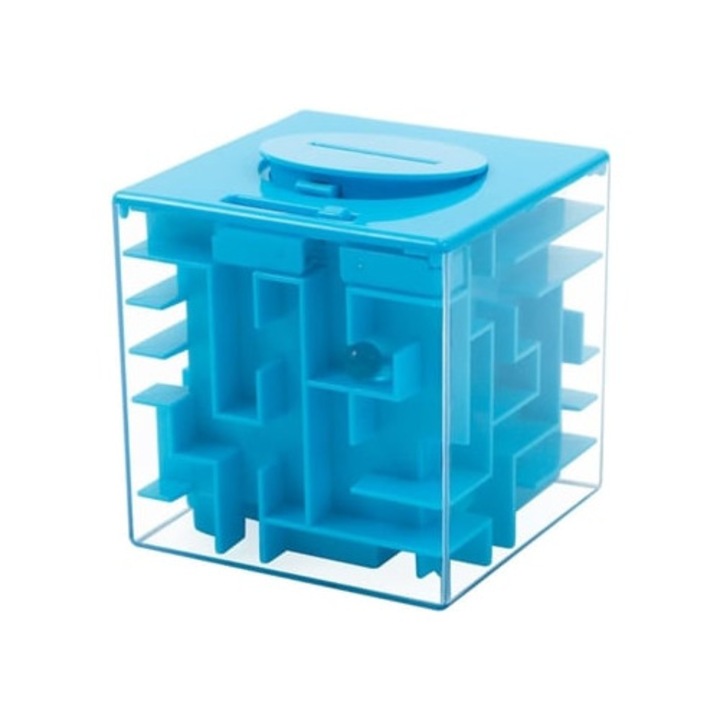 Cutie de puzzle labirint pentru copii, adulti, Slowmoose, albastru