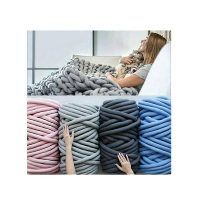 Fio de malha groasa 500g pentru caciuli calde, 1000g, multicolor