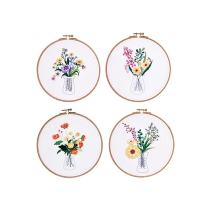 Kit de brodat pentru incepatori, set 4 unitati, multicolor, Slowmoose