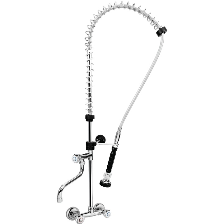 Dus prespalare cu pulverizator robinet intermediar Ideal Inox perete