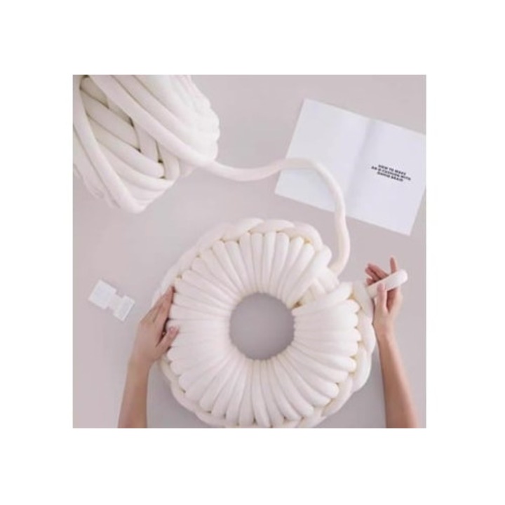 Vastag textilfonal kézi kötéshez, fehér, 500g/26m, légáteresztő töltettel