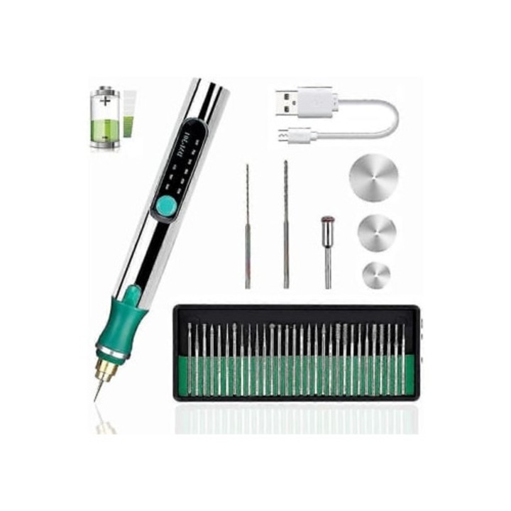 Mini Pix Electric de Gravura, Unealta Rotativa Fara Fir Slowmoose