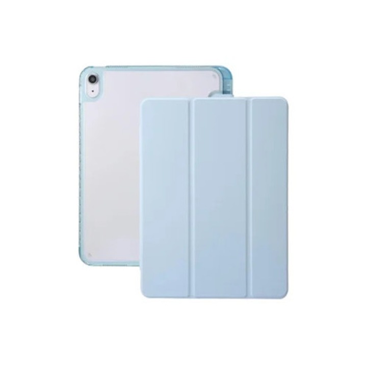 Tabletok tok, 3 hajtás, átlátszó akril és bőr, többszínű