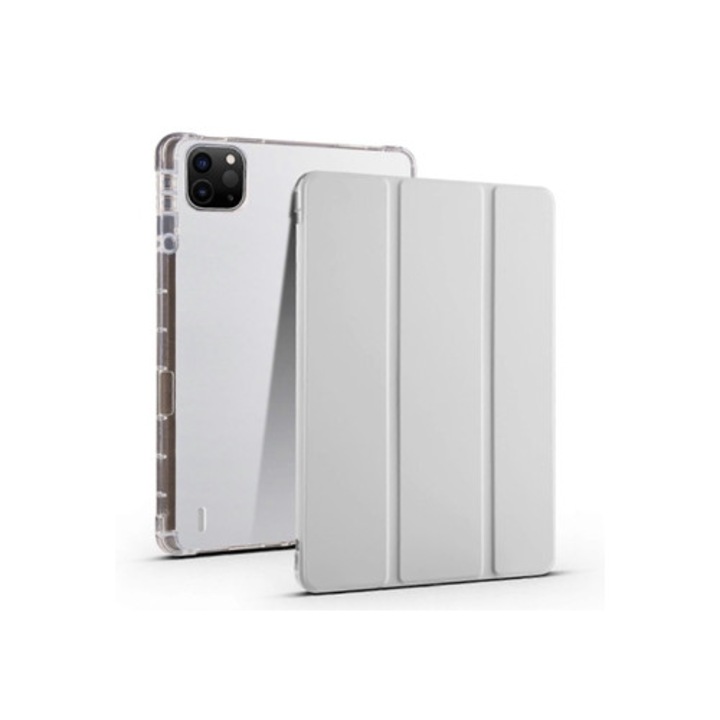 Husa tableta Tri-Fold Clear TPU cu slot pentru stilou, multicolor