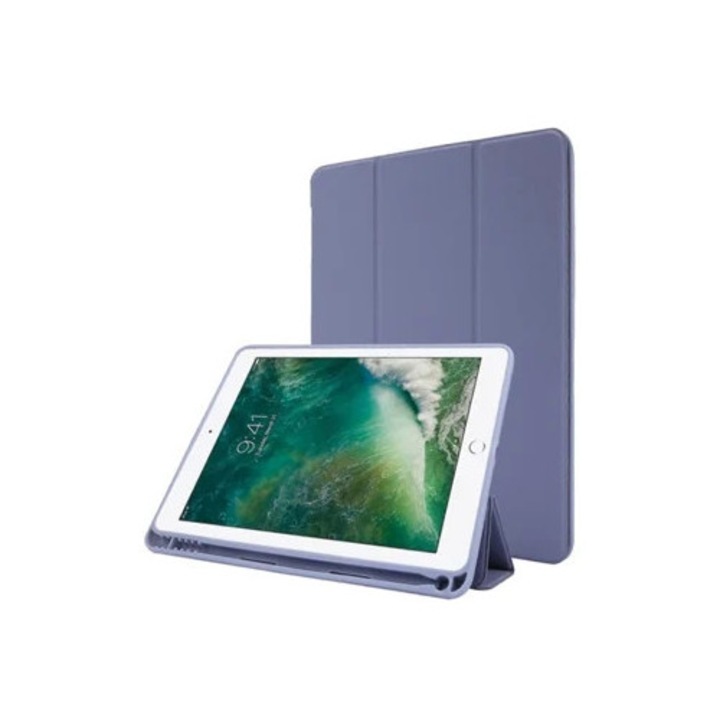 Husa tableta Trifold din piele cu suport pentru stilou, pentru iPad Air 2 / Air / 9.7 (2018) / 9.7 (2017)