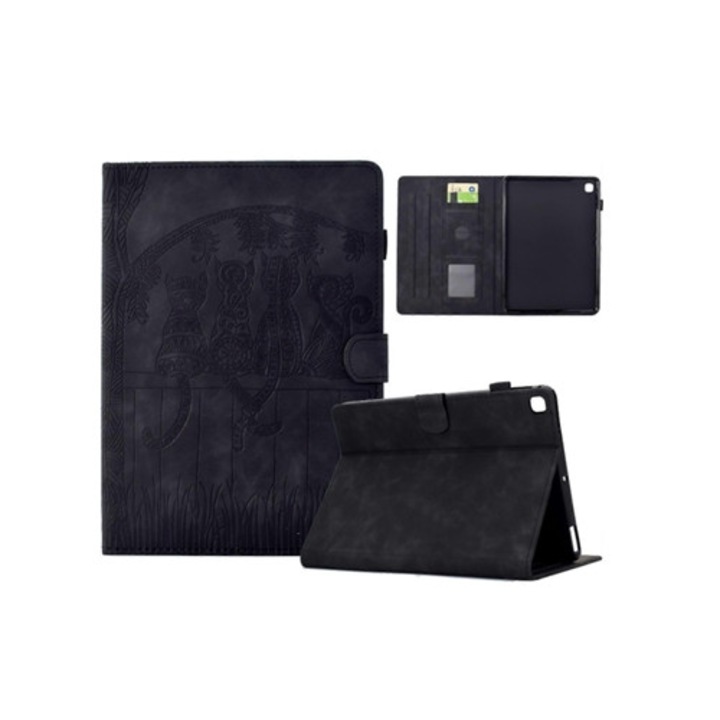 Tabletta tok macska mintával és állvánnyal, tabletta kiegészítő szett