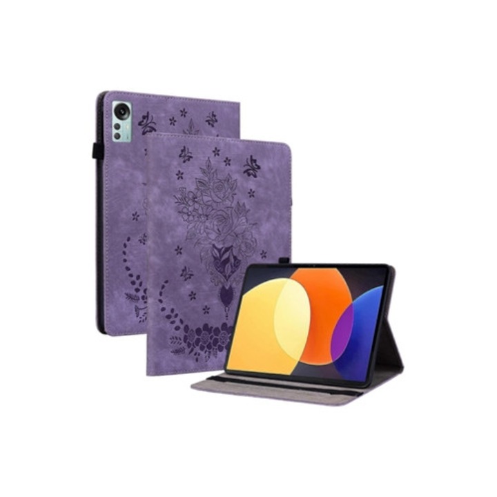 Husa tableta cu imprimeu fluture roz, 30x20cm