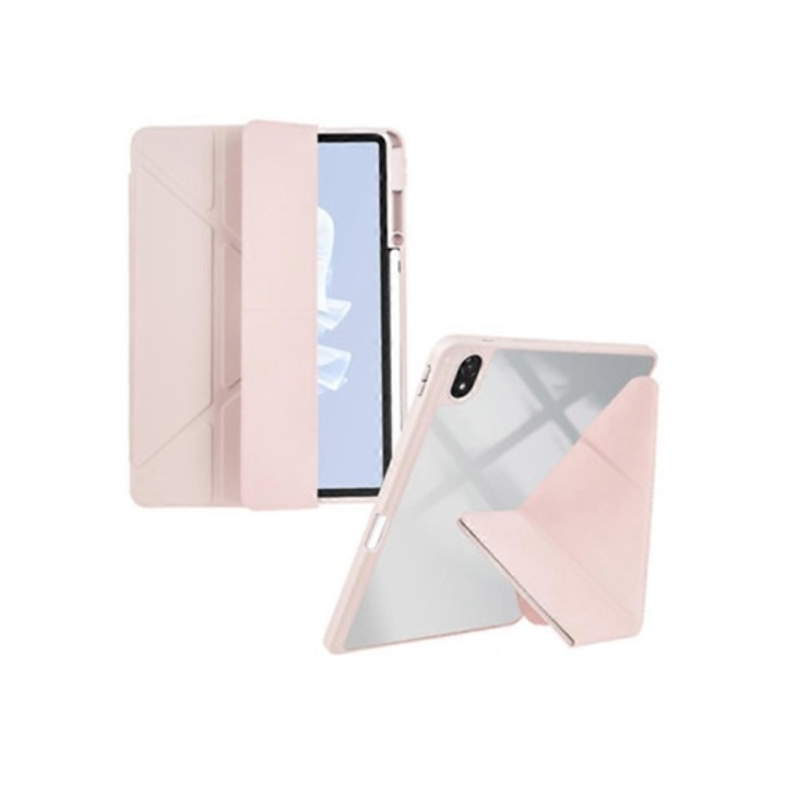 Átlátszó akril PU bőr tablet tok, 10x15x22cm