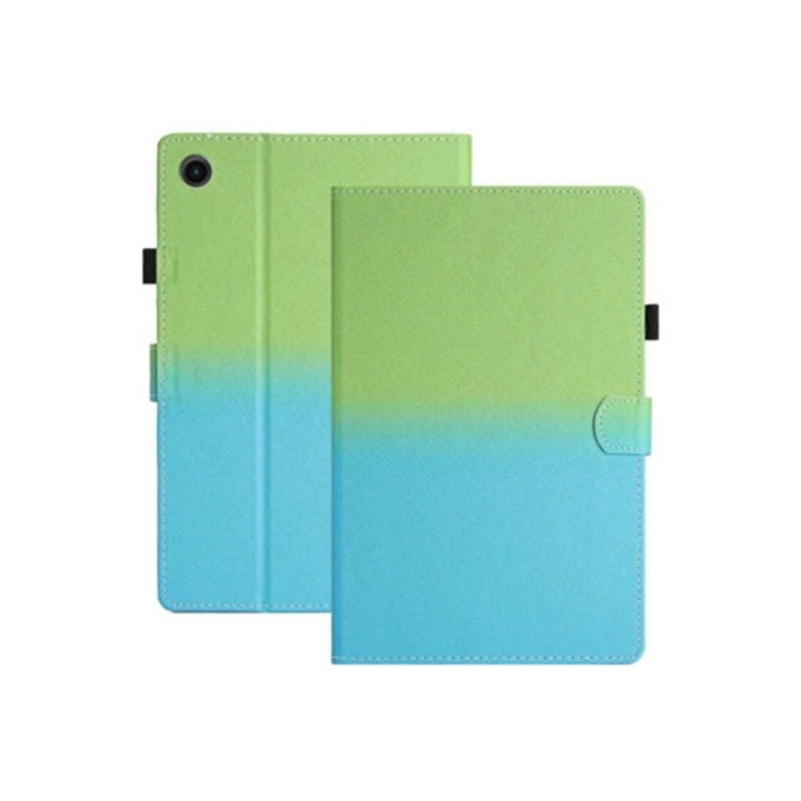 Husa tableta pentru Samsung Galaxy Tab A9, piele inteligenta, cusaturi gradient, multicolor