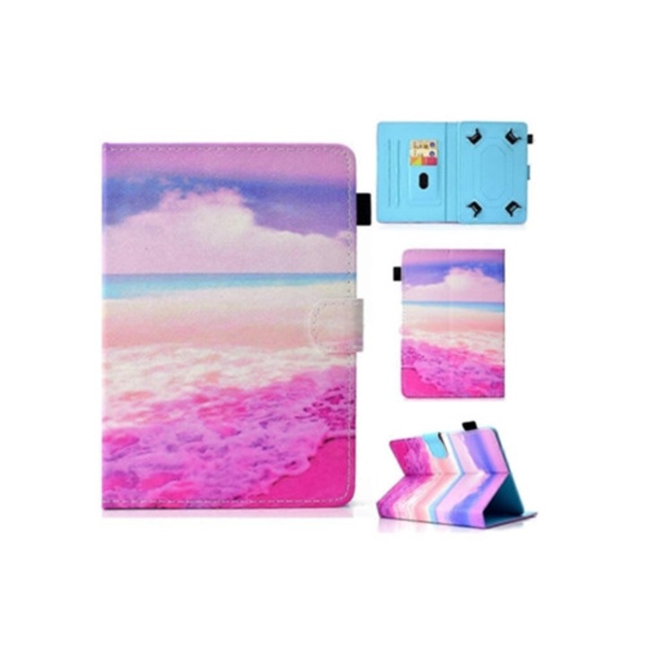 Színes bőr tok táblagéphez, varrással, univerzális készlet