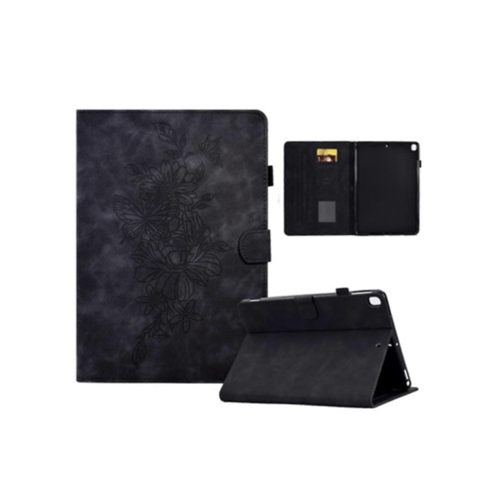 Husa tableta din piele cu design fluture si bujor pentru iPad 10.2 (2020/2019) si Air 10.5 (2019)