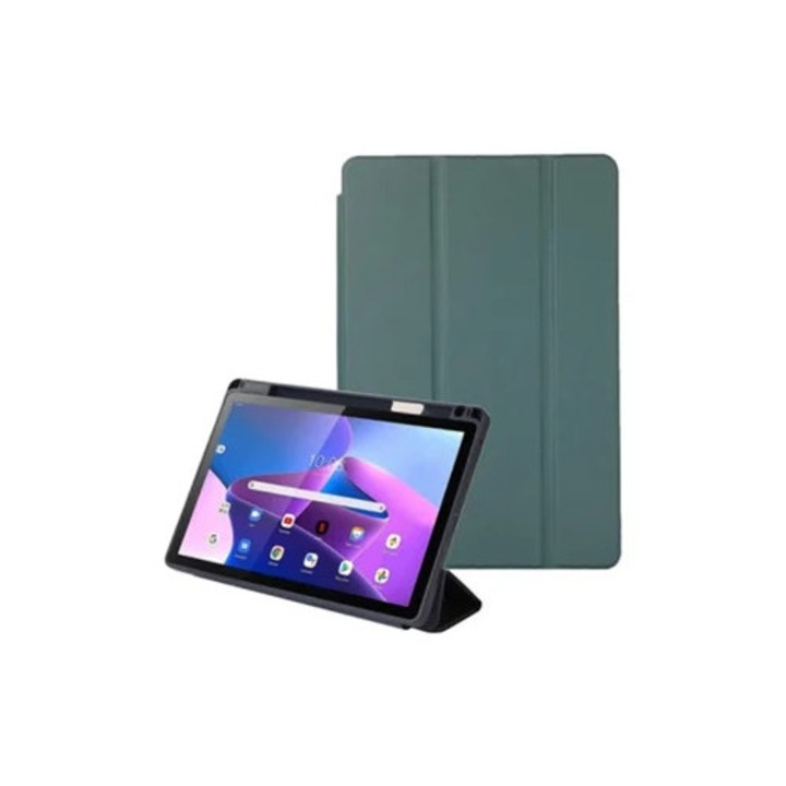 Háromhajtásos bőr tablettok, Lenovo Tab M10 Plus 10.6, egyszínű, 10.6 hüvelyk