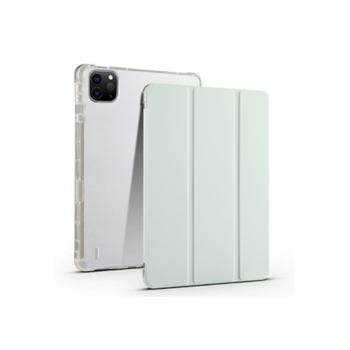 Husa tableta Tri-Fold Clear TPU cu slot pentru stilou