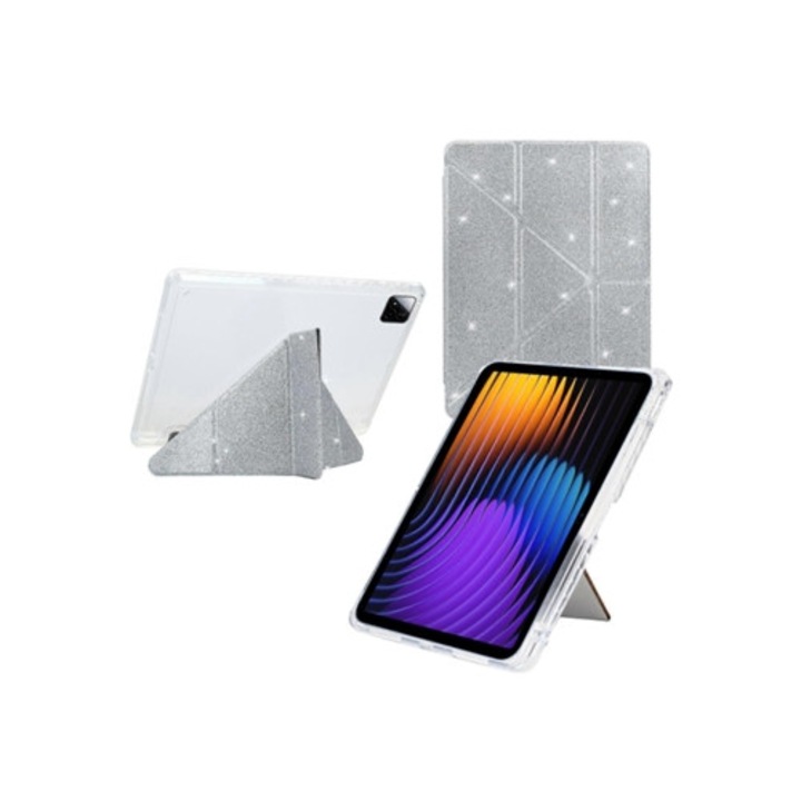 Y típusú összecsukható táblagéptok, átlátszó és lila, Xiaomi Pad 7/7 Pro-hoz, Webake