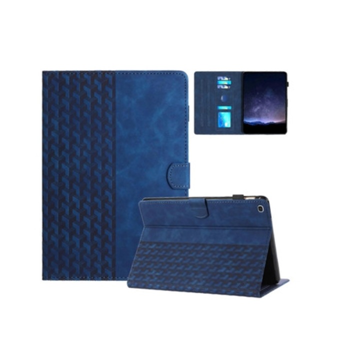 Tégla mintás dombornyomott bőrtok tablethez, többszínű