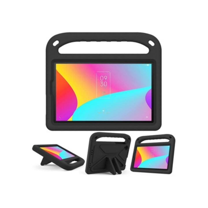 Tabletta védőtok, EVA, Állvánnyal, Kompatibilis TCL Tab 8 LE-vel, Fekete