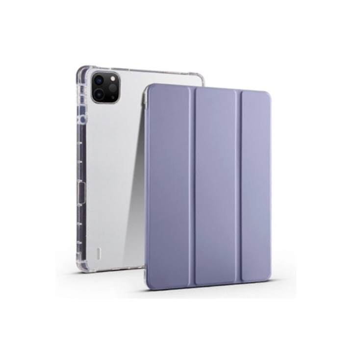 Husa tableta Tri-Fold Clear TPU cu slot pentru stilou