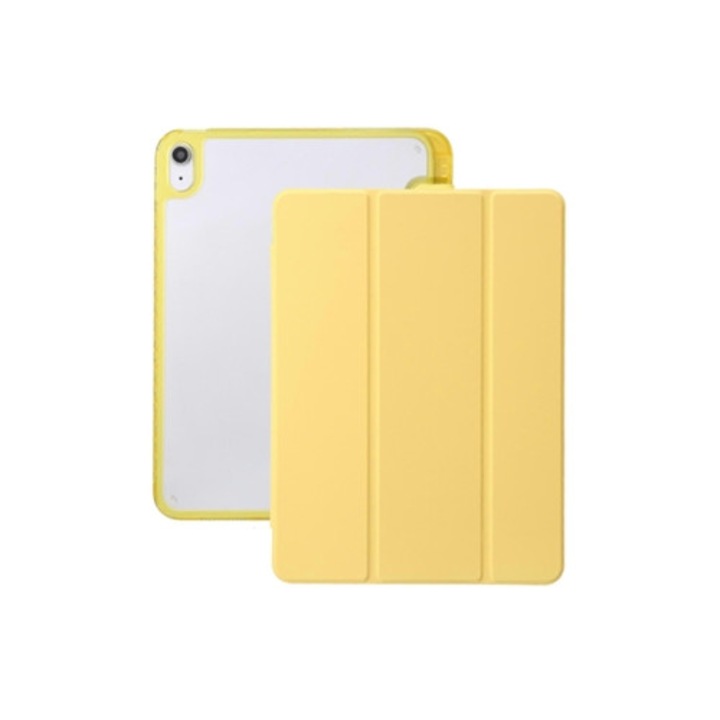 Husa tableta 3 pliuri acrilic transparent si piele