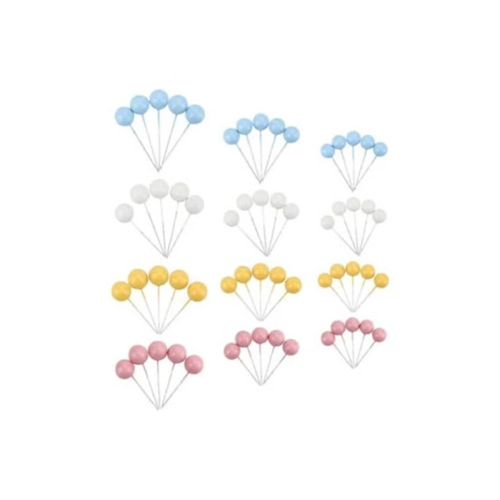 Комплект 60 броя декорации за торта, балони за бебешко парти, декорации за кексчета