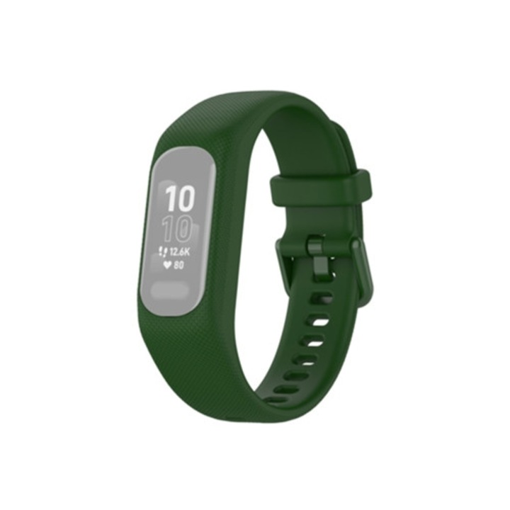 Bratara din silicon anti-zgarieturi pentru Garmin Vivosmart 5, verde inchis