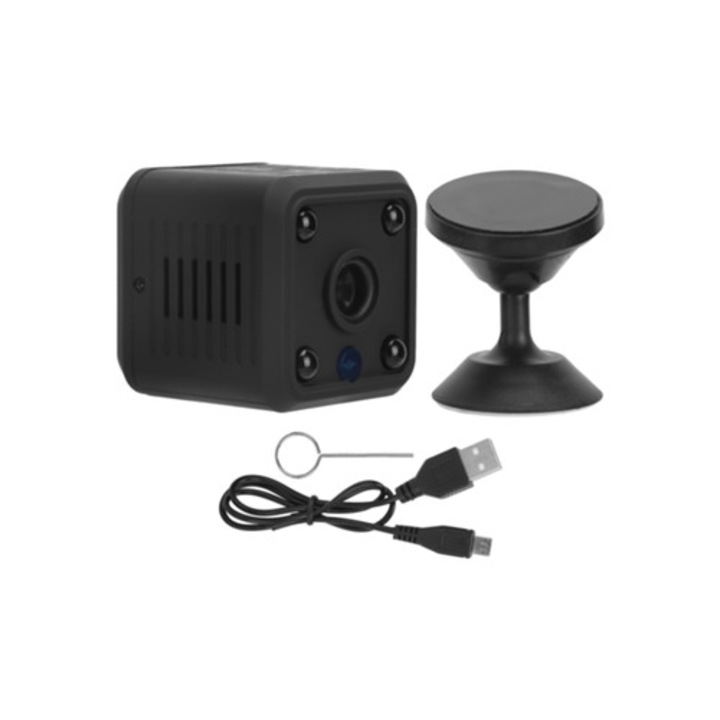 Camera de supraveghere portabila cu viziune nocturna WiFi HD, pentru interior si exterior