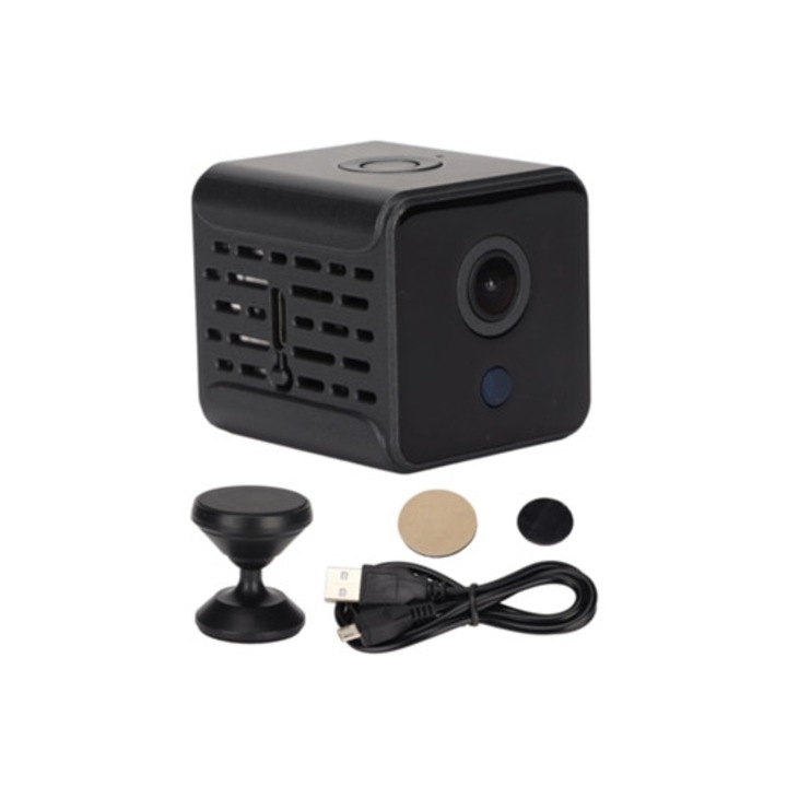 Camera de supraveghere Mini WiFi, 1080p HD, viziune nocturna, negru