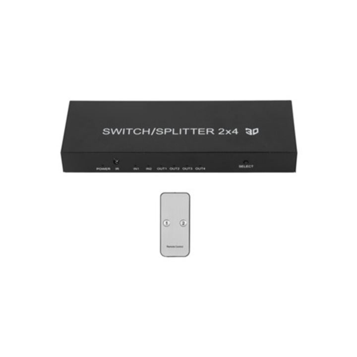 Conector multimedia UHD 4K cu 2 intrari si 4 iesiri pentru PS4