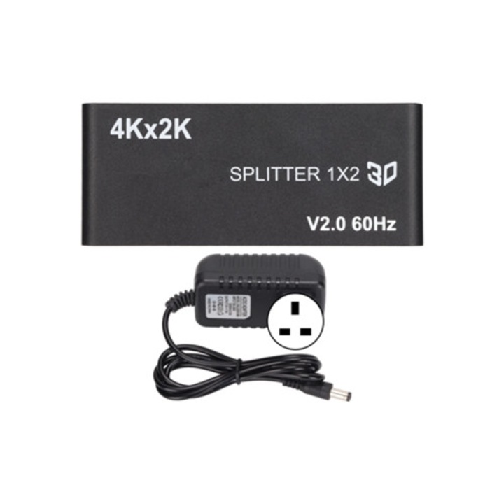 Splitter multimedia HD 1x2 4k/2k 60hz 60fps, 6gbps, cabluri si adaptoare